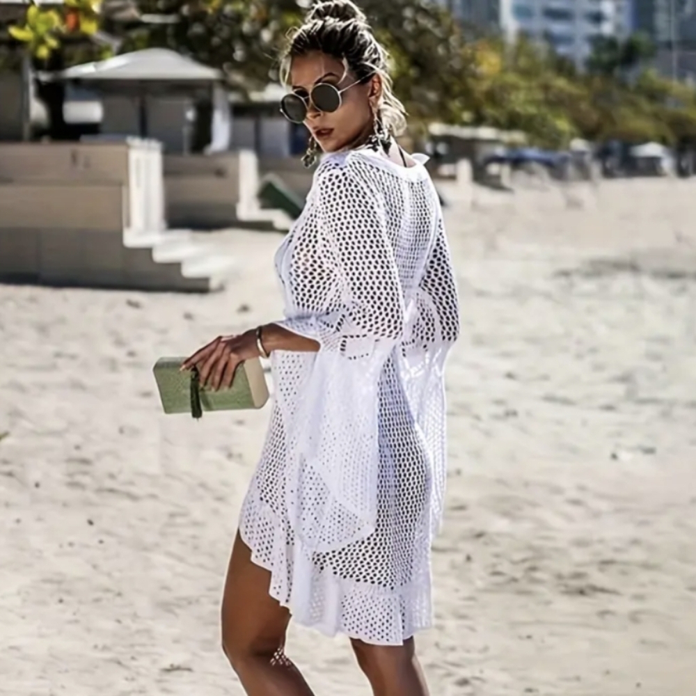 Swimwear Coverup M L Crochet Swim suit  Vacay Outfit Swimming Suit Cover Up - Picture 4 of 11